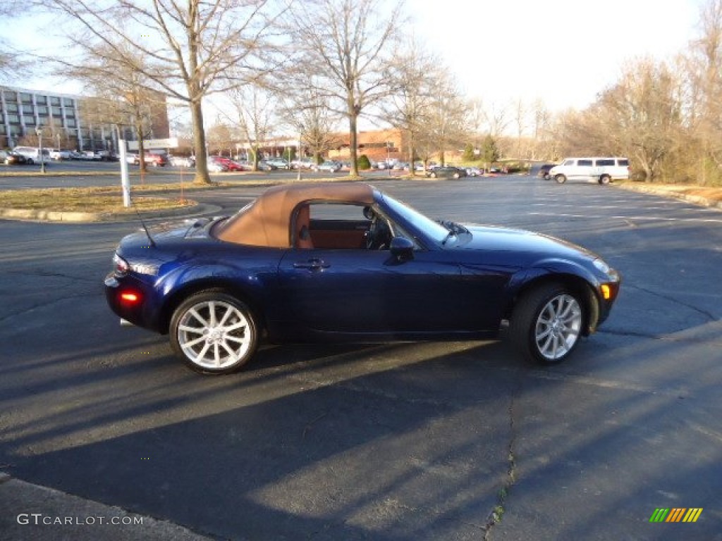 2008 MX-5 Miata Grand Touring Roadster - Stormy Blue Mica / Saddle Brown photo #8