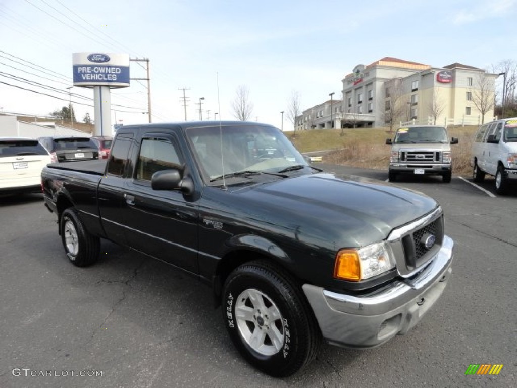2004 Ranger XLT SuperCab 4x4 - Dark Green Metallic / Black/Medium Pebble photo #1