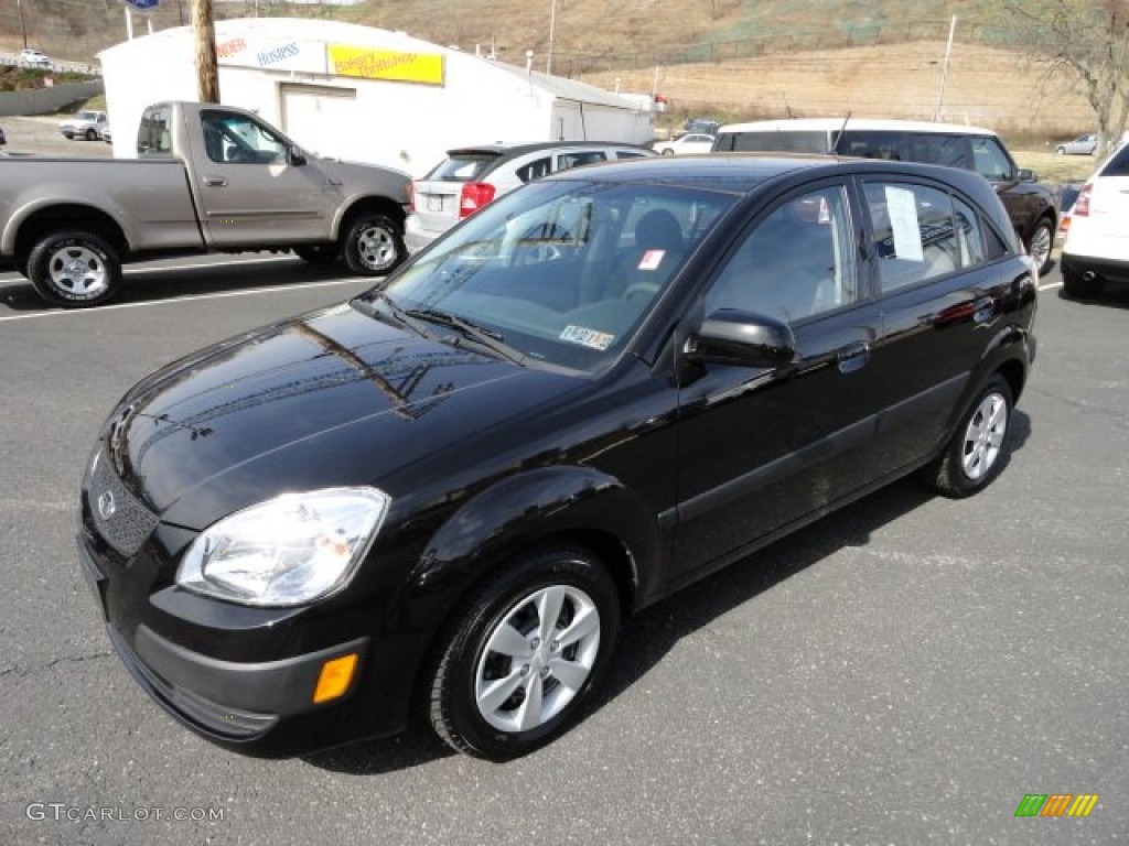 2009 Rio Rio5 LX Hatchback - Midnight Black / Gray photo #5