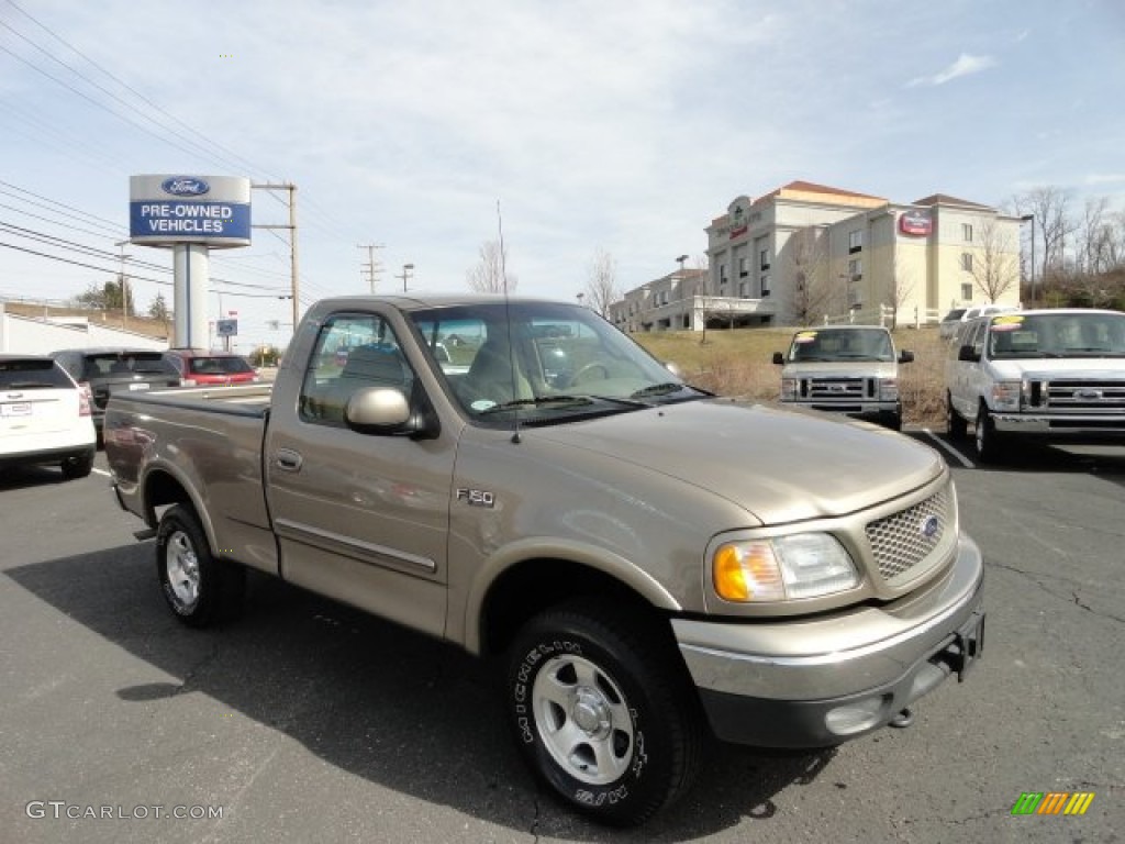 Arizona Beige Metallic 2001 Ford F150 XLT Regular Cab 4x4 Exterior Photo #61824647