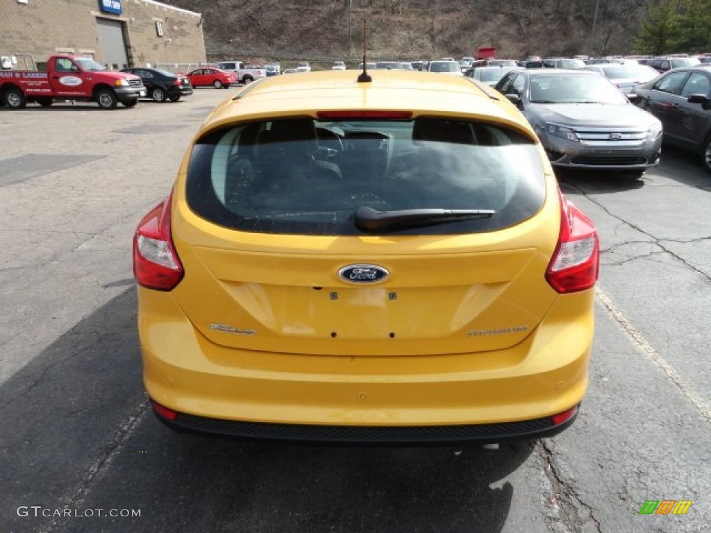 2012 Focus Titanium 5-Door - Yellow Blaze Tricoat Metallic / Charcoal Black Leather photo #3