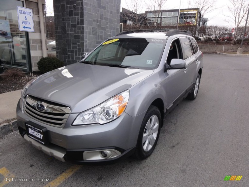 2011 Outback 2.5i Premium Wagon - Steel Silver Metallic / Off Black photo #1