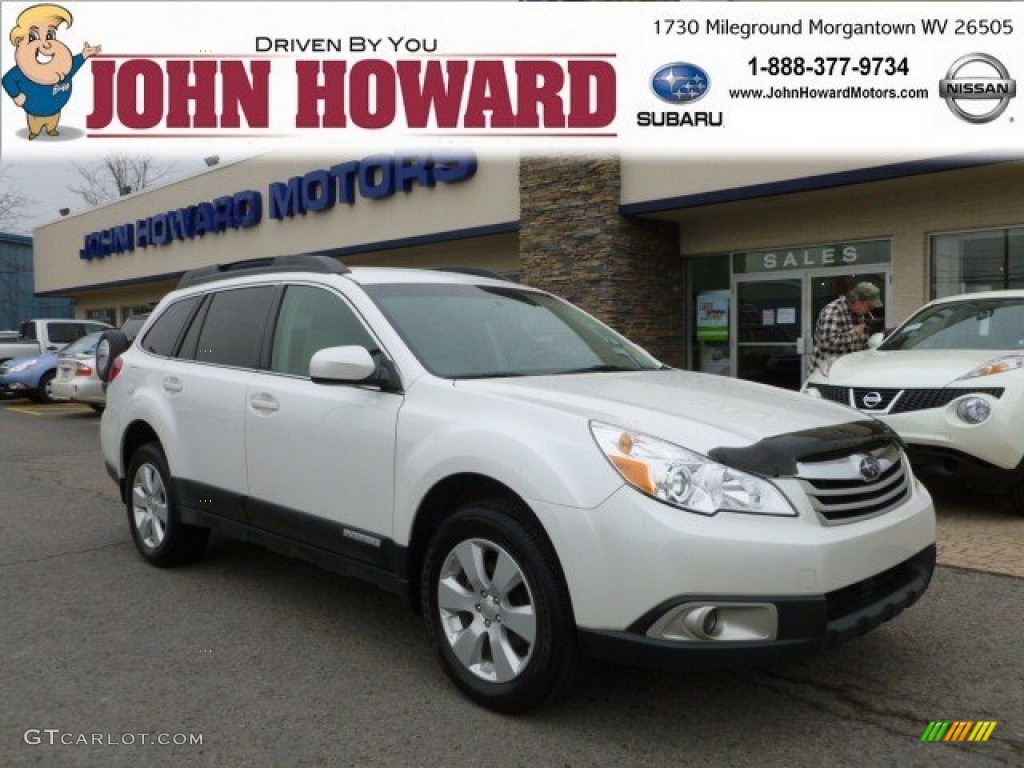 2011 Outback 2.5i Premium Wagon - Satin White Pearl / Warm Ivory photo #1