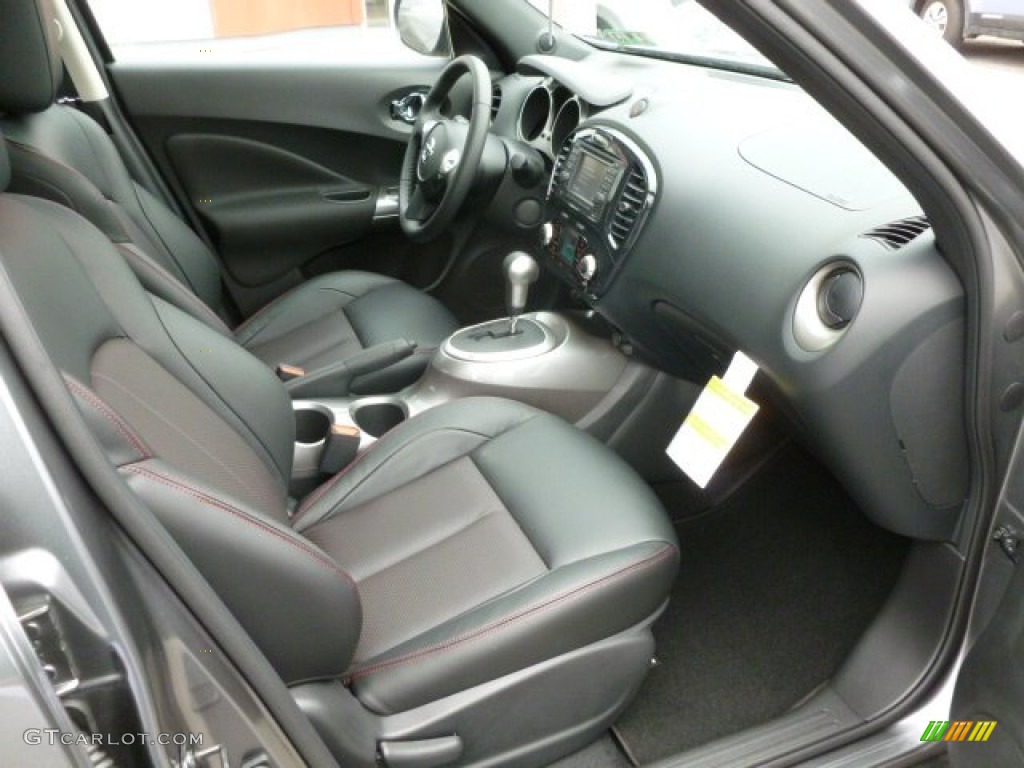 Black/Red Leather/Silver Trim Interior 2012 Nissan Juke SL AWD Photo #61826240