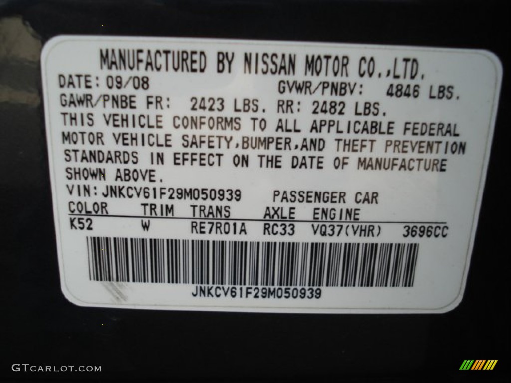 2009 G Color Code K52 for Blue Slate Metallic Photo #61826657