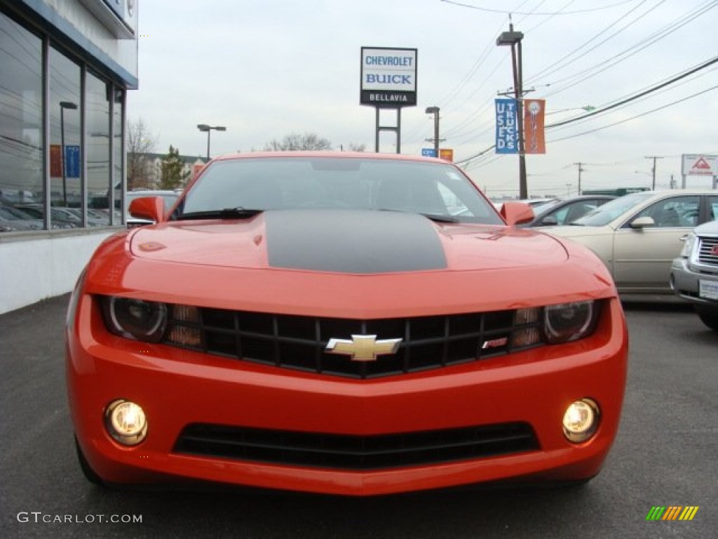 2010 Camaro LT/RS Coupe - Inferno Orange Metallic / Black photo #2