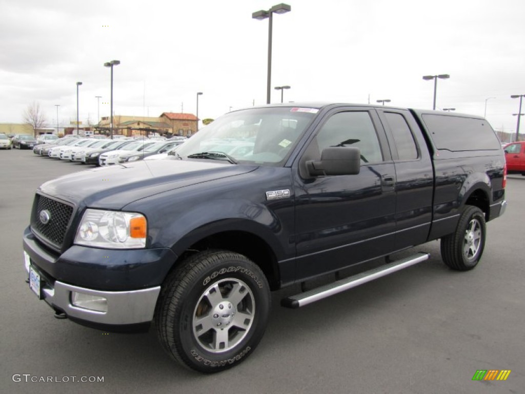 2005 F150 XLT SuperCab 4x4 - True Blue Metallic / Medium Flint Grey photo #3