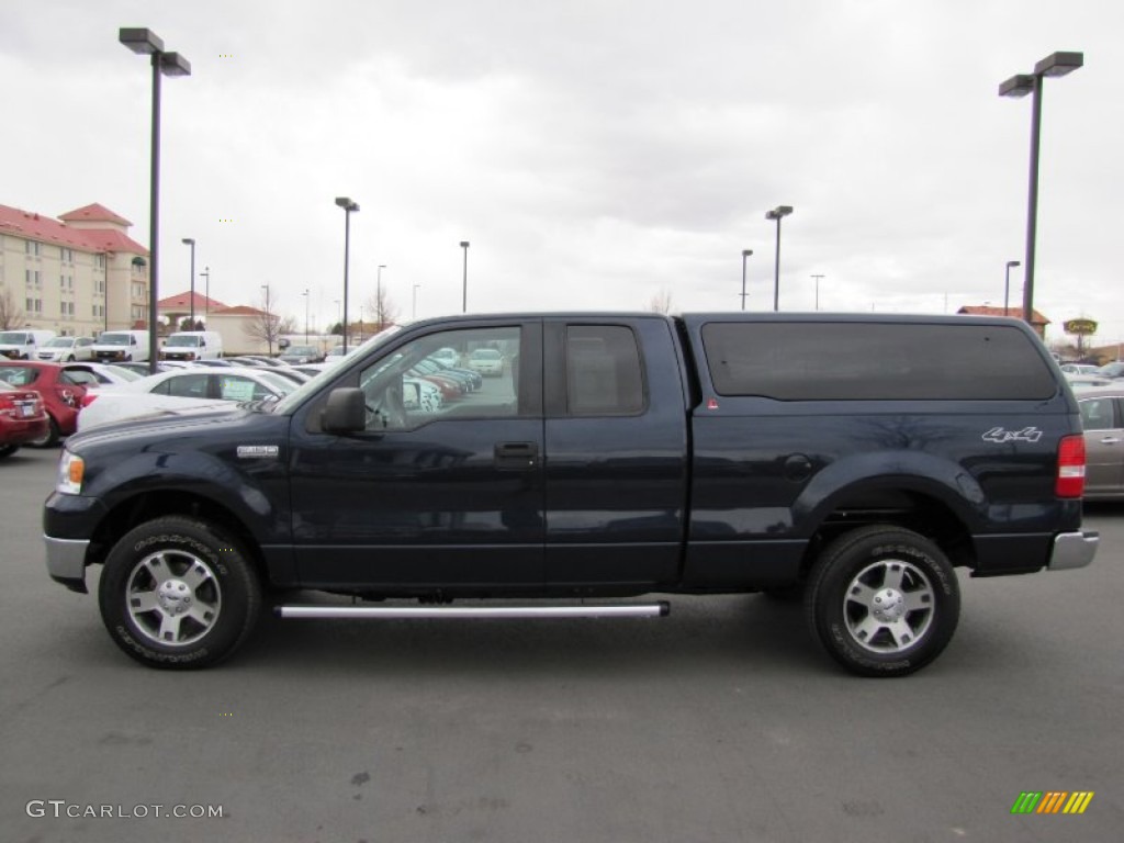 2005 F150 XLT SuperCab 4x4 - True Blue Metallic / Medium Flint Grey photo #4