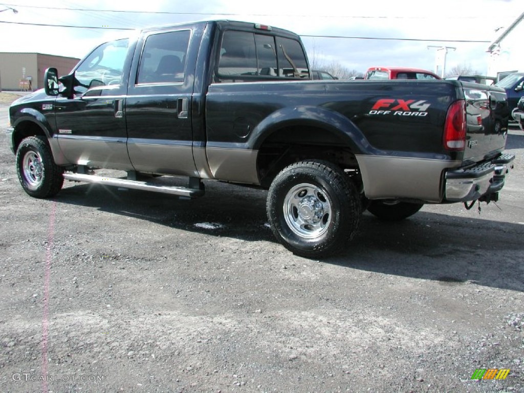 2004 F350 Super Duty Lariat Crew Cab 4x4 - Black / Medium Parchment photo #3