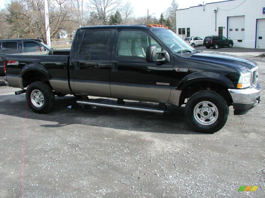 2004 F350 Super Duty Lariat Crew Cab 4x4 - Black / Medium Parchment photo #6