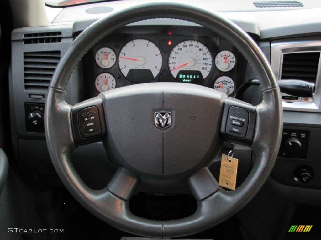 2007 Dodge Ram 3500 SLT Mega Cab 4x4 Dually Medium Slate Gray Steering Wheel Photo #61834542