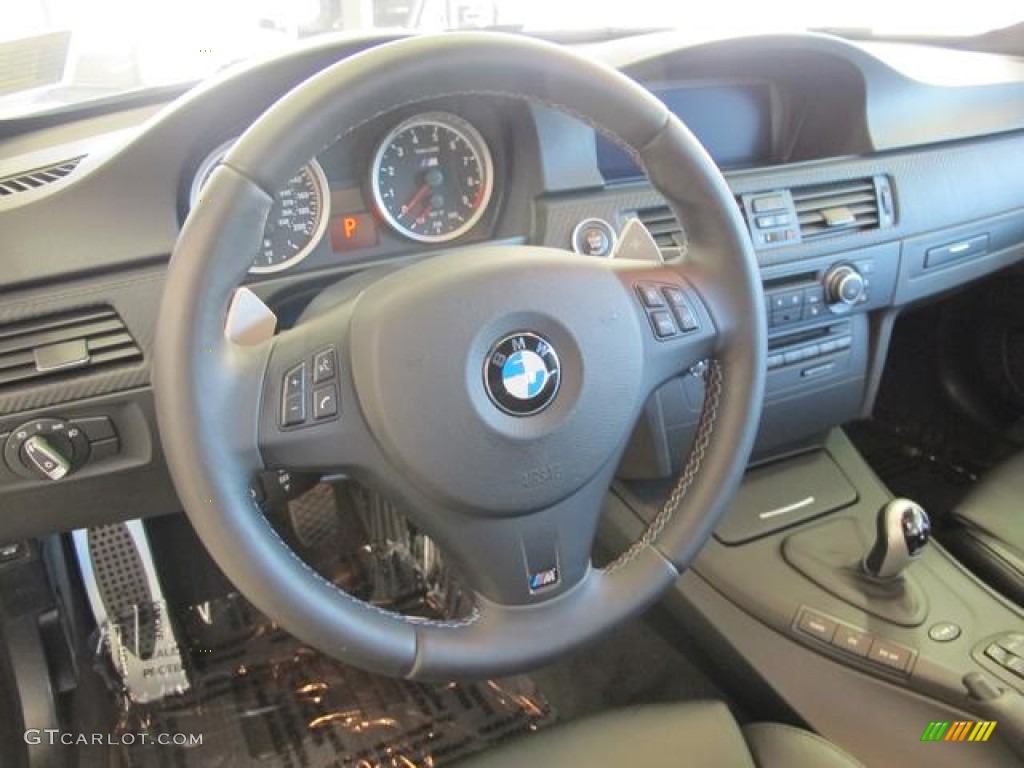 2010 BMW M3 Coupe Black Novillo Steering Wheel Photo #61836294