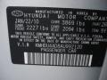 2R: Quicksilver 2010 Hyundai Elantra GLS Color Code
