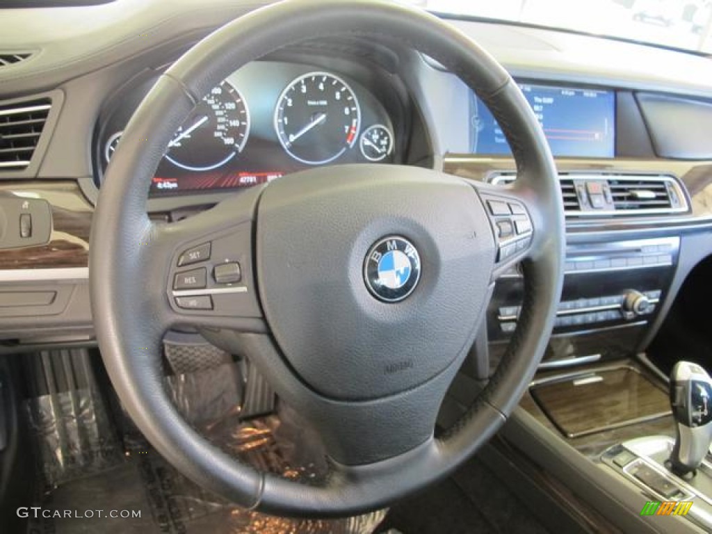 2009 BMW 7 Series 750Li Sedan Black Nappa Leather Steering Wheel Photo #61836546