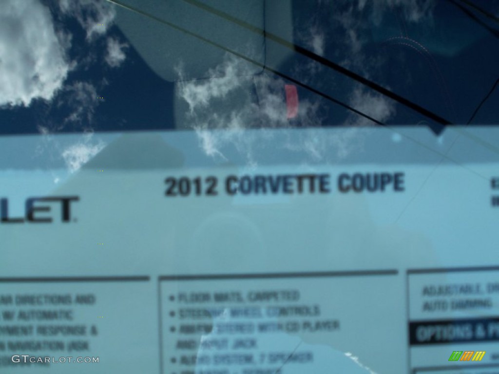 2012 Chevrolet Corvette Centennial Edition Coupe Window Sticker Photo #61839207