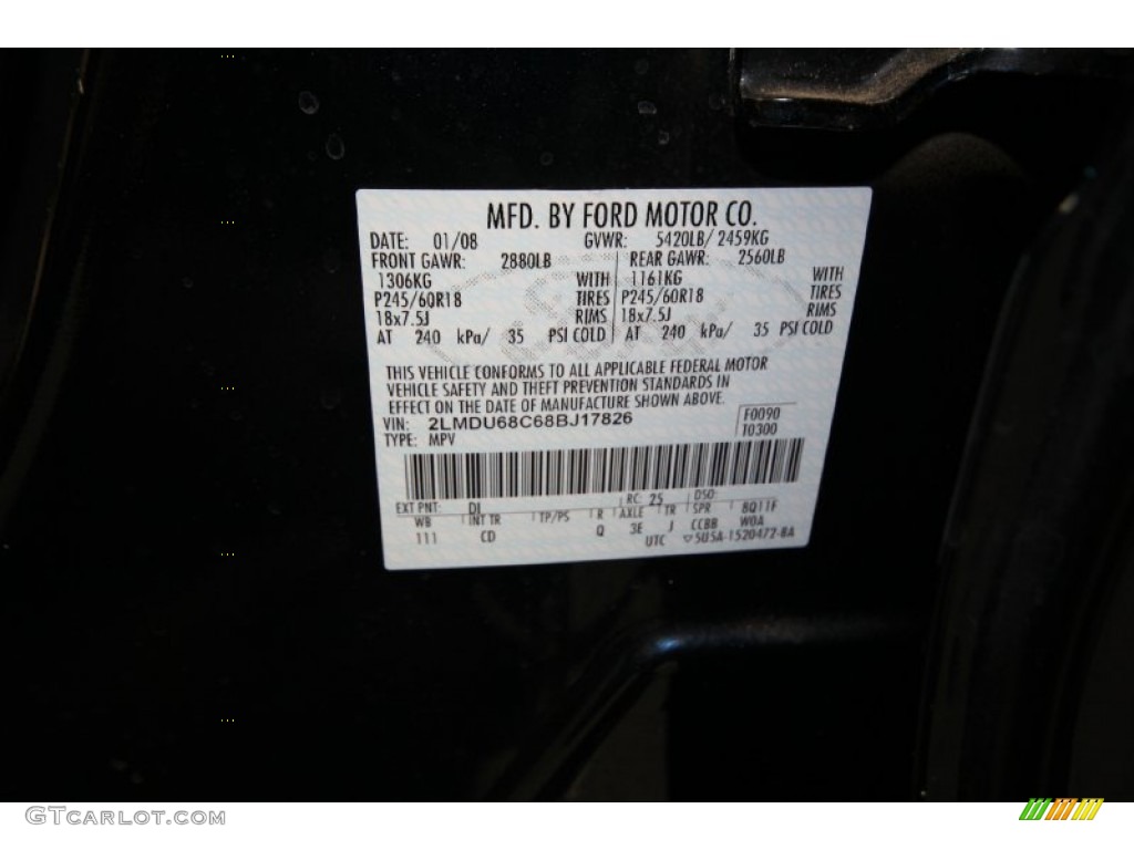 2008 MKX Color Code DI for Dark Ink Blue Metallic Photo #61839254