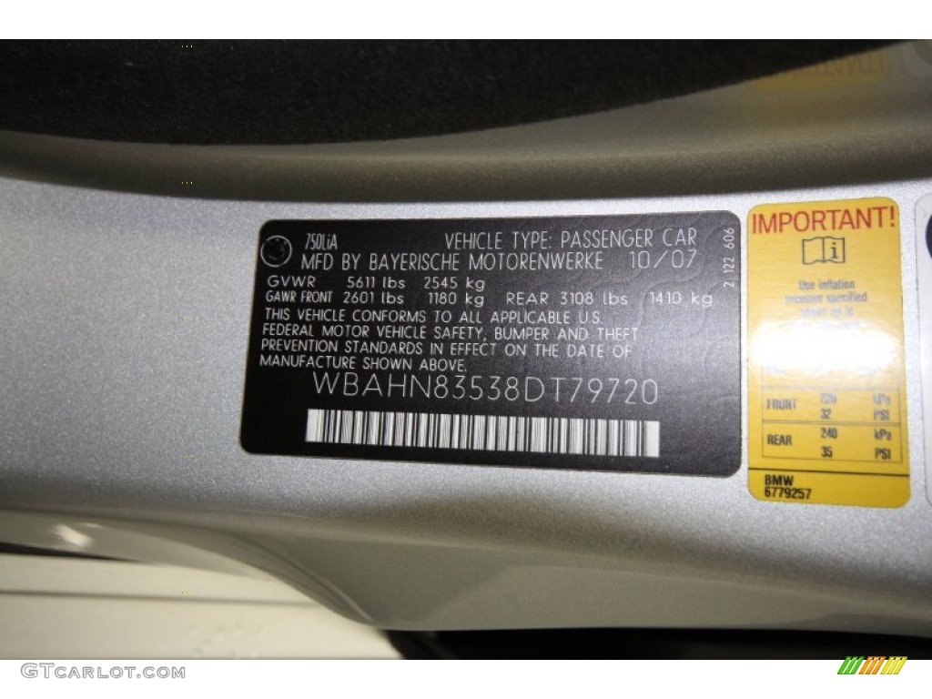 2008 7 Series 750Li Sedan - Titanium Silver Metallic / Black photo #10