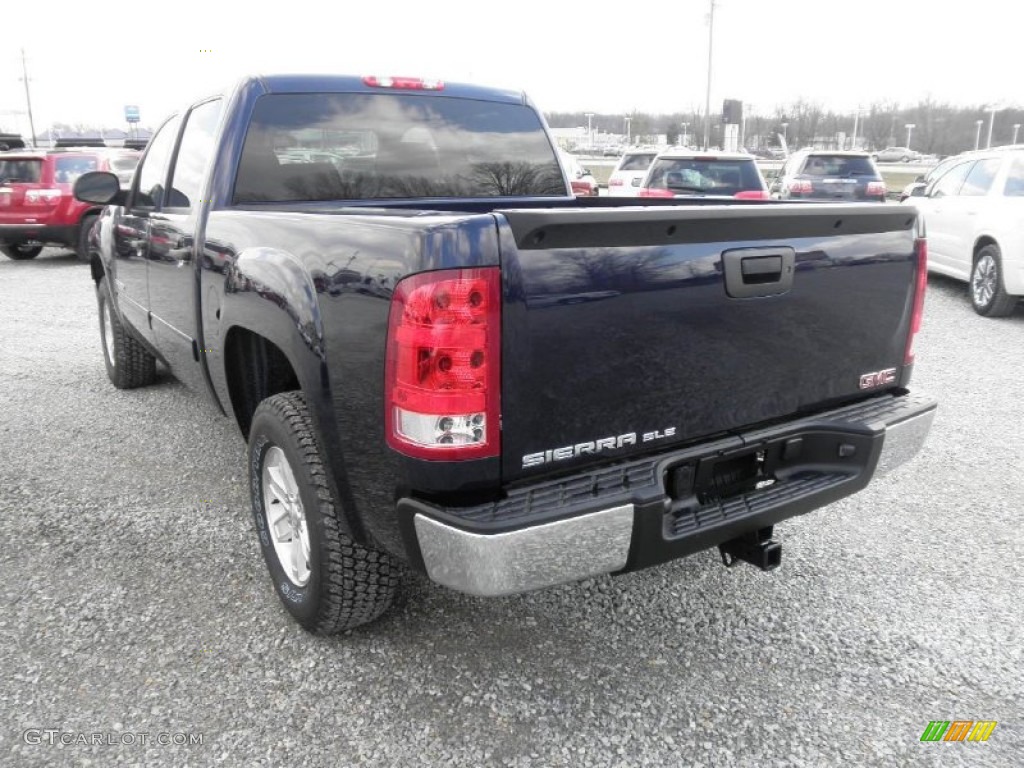 2012 Sierra 1500 SLE Crew Cab 4x4 - Midnight Blue Metallic / Ebony photo #13