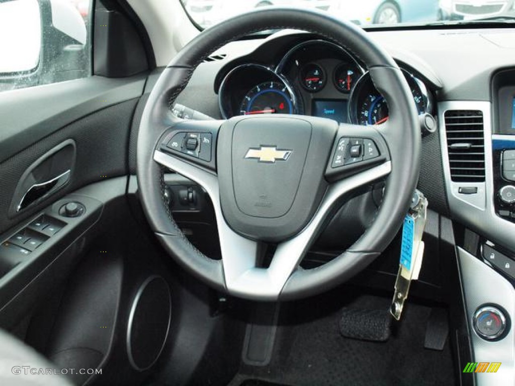 2011 Chevrolet Cruze LTZ/RS Jet Black Leather Steering Wheel Photo #61840548