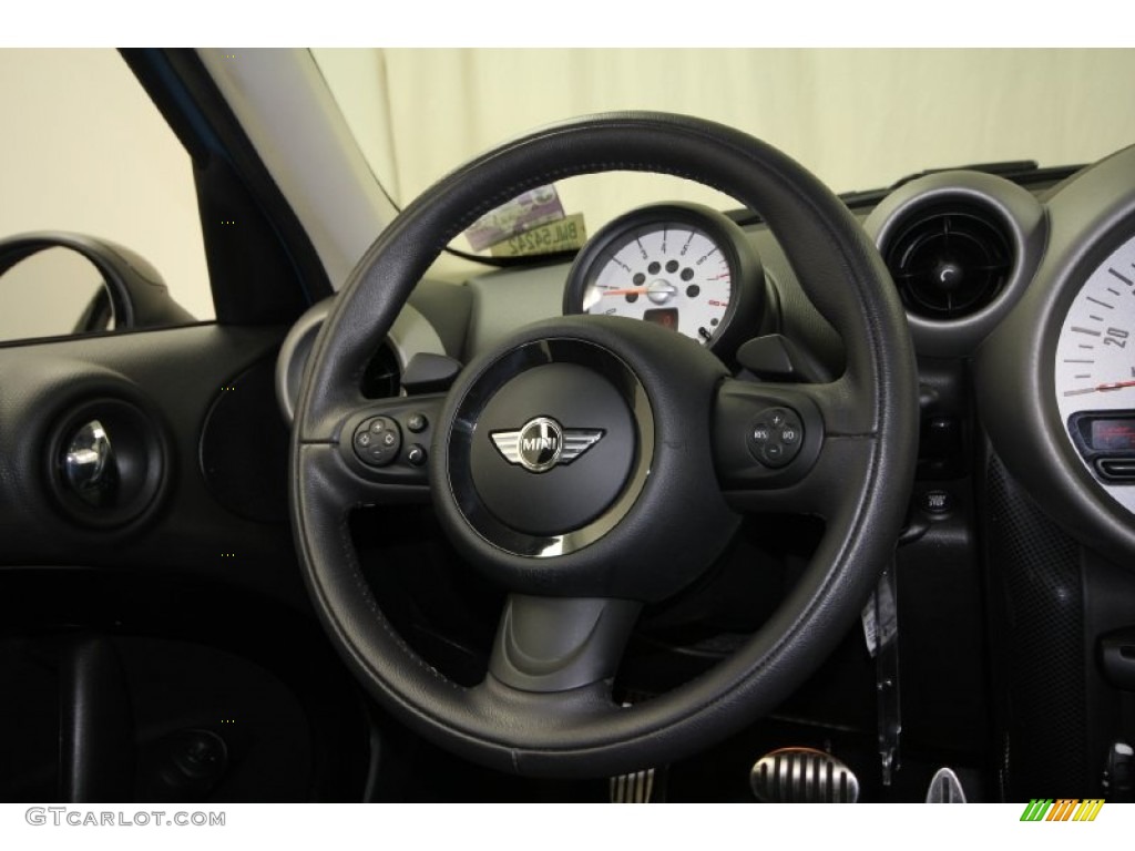 2011 Mini Cooper S Countryman All4 AWD Carbon Black Steering Wheel Photo #61843524