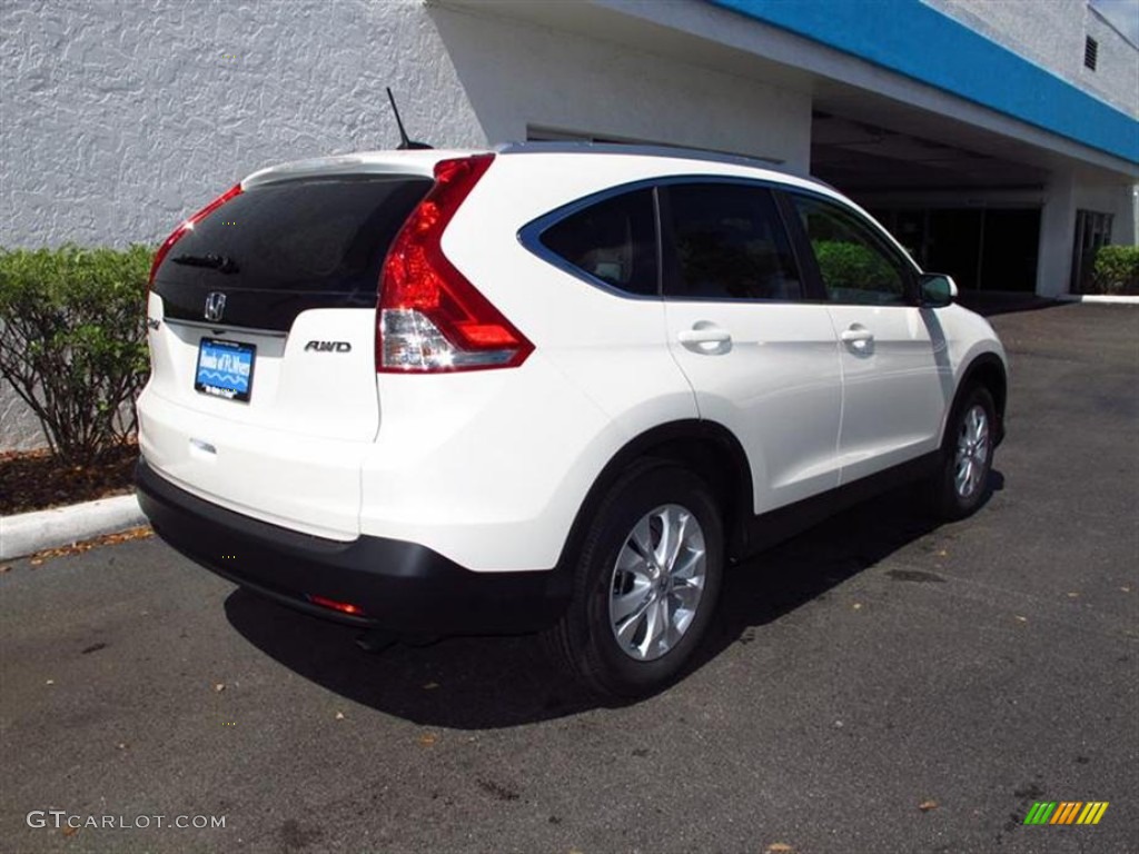 2012 CR-V EX-L 4WD - White Diamond Pearl / Beige photo #3