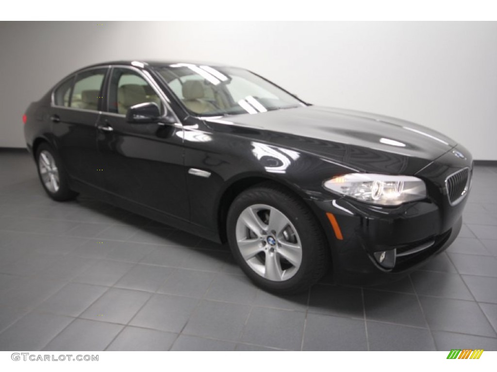 2012 5 Series 528i Sedan - Black Sapphire Metallic / Venetian Beige photo #1