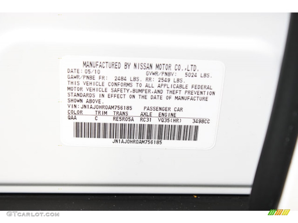2010 EX Color Code QAA for Moonlight White Photo #61847397