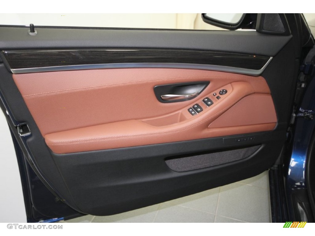 2012 BMW 5 Series 550i Sedan Cinnamon Brown Door Panel Photo #61847574