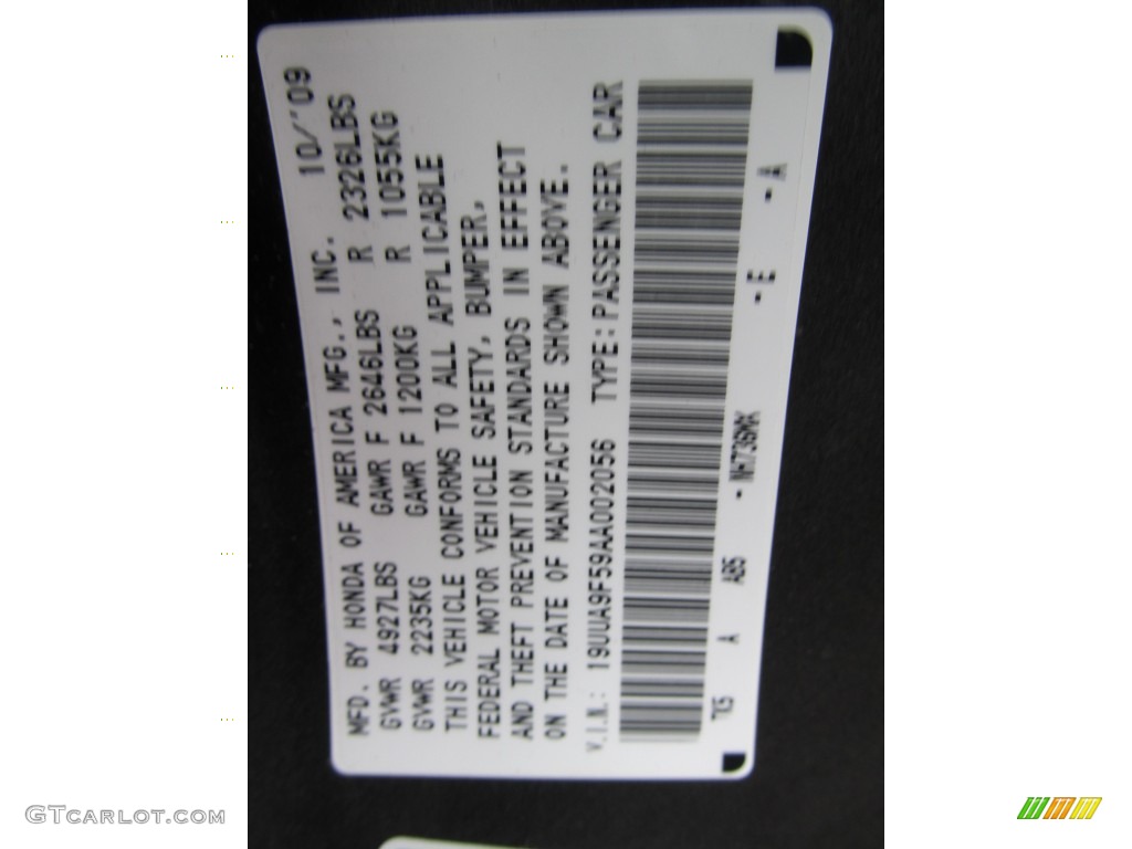 2010 TL Color Code NH736MX for Grigio Metallic Photo #61848441