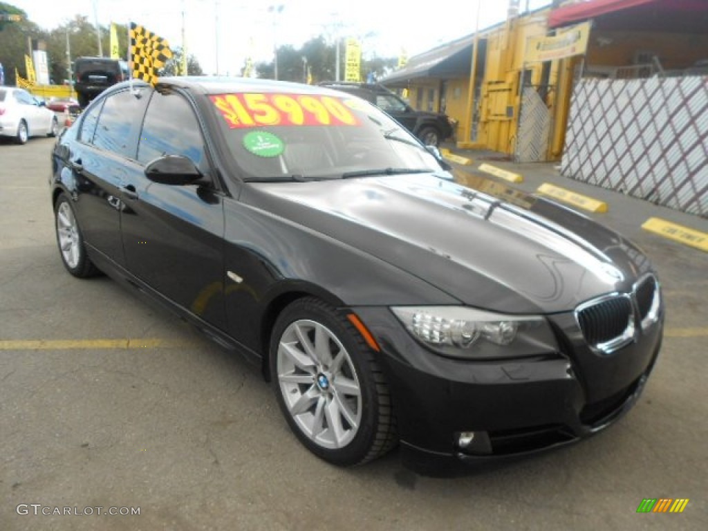 2009 3 Series 328i Sedan - Black Sapphire Metallic / Black photo #1