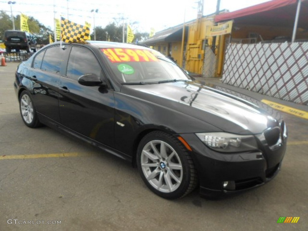 2009 3 Series 328i Sedan - Black Sapphire Metallic / Black photo #4