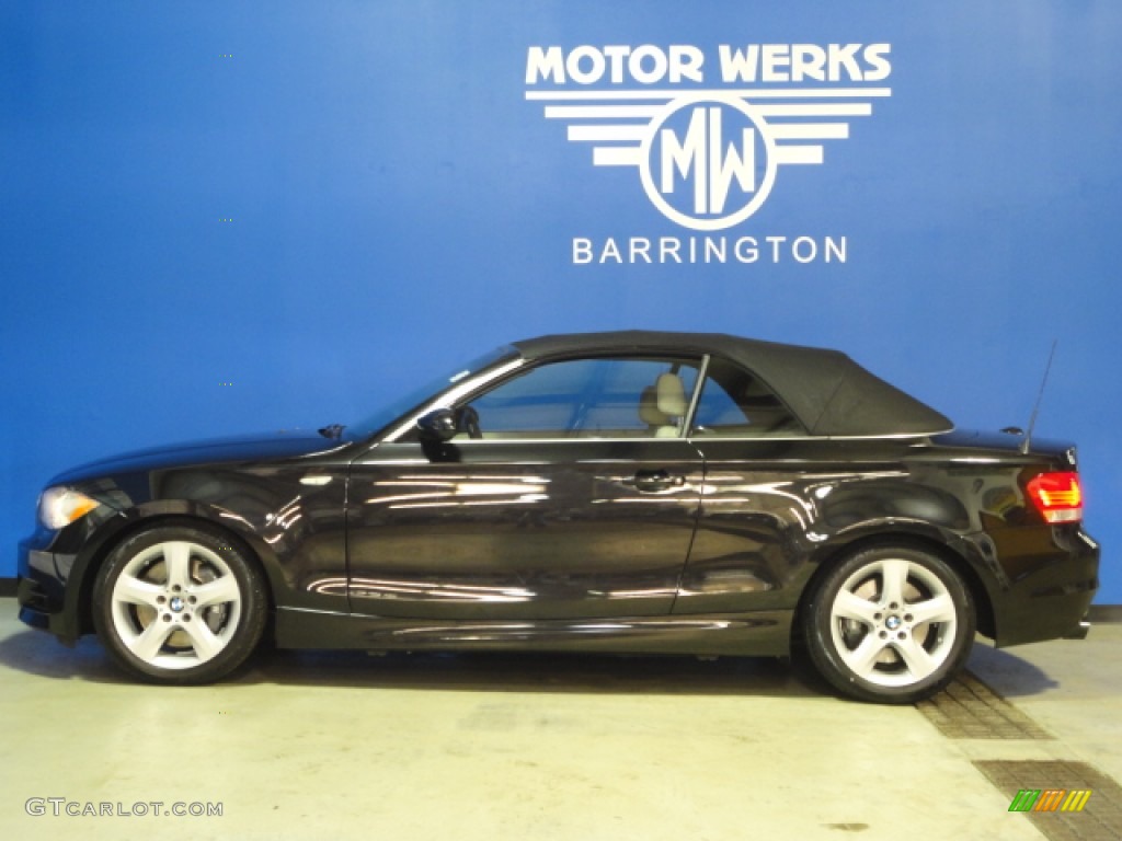 2008 1 Series 135i Convertible - Jet Black / Taupe photo #6