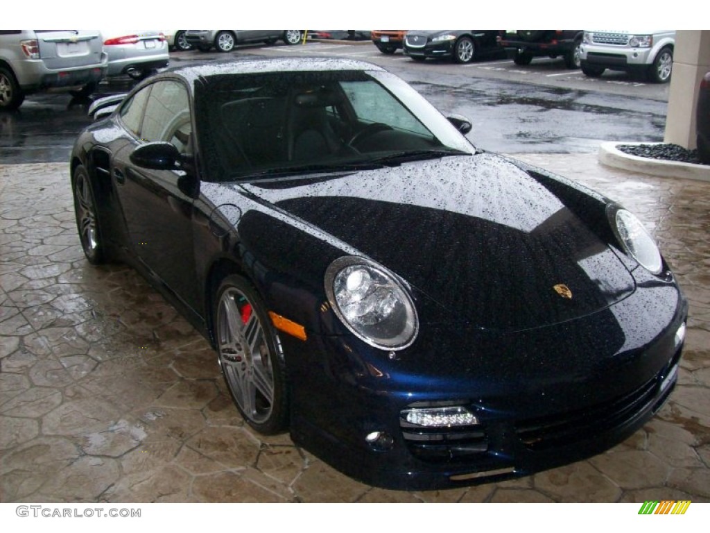 2008 911 Turbo Coupe - Midnight Blue Metallic / Black photo #5