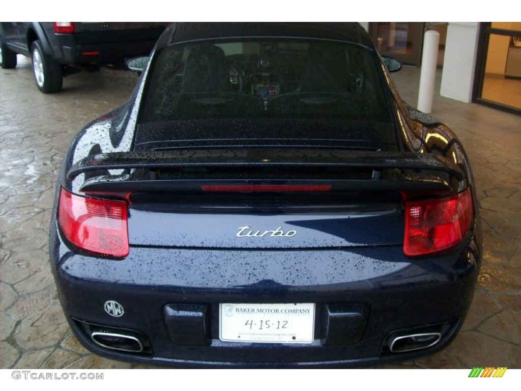 2008 911 Turbo Coupe - Midnight Blue Metallic / Black photo #8