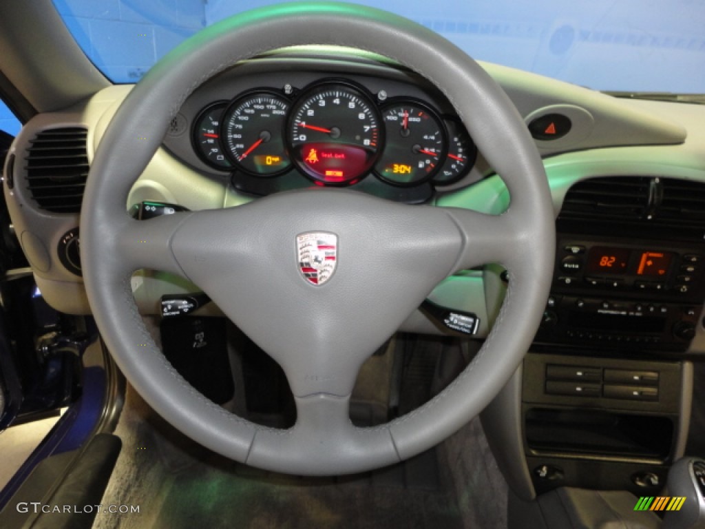 2002 Porsche 911 Carrera Coupe Graphite Grey Steering Wheel Photo #61852569