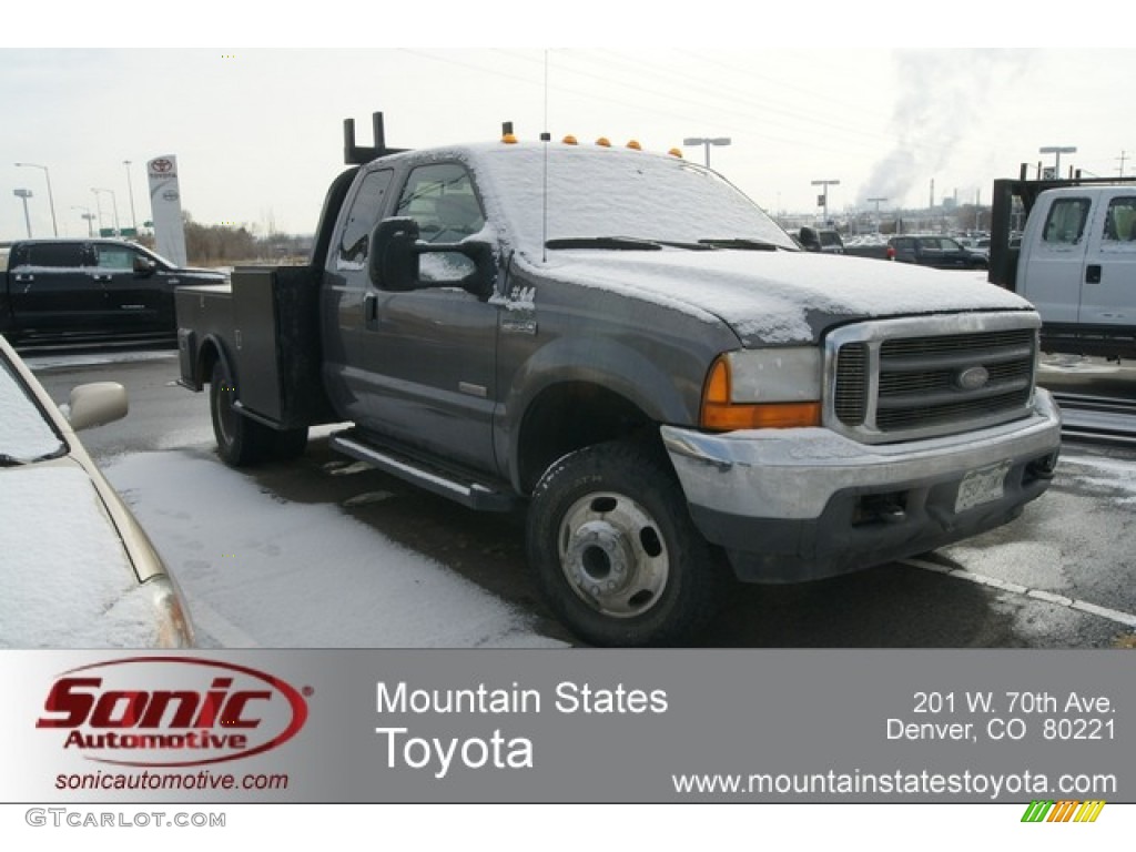 2007 F350 Super Duty XL SuperCab 4x4 Utility Truck - Dark Shadow Grey Metallic / Medium Flint photo #1