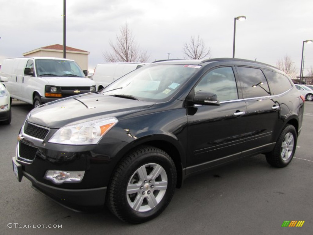 2011 Traverse LT AWD - Black Granite Metallic / Dark Gray/Light Gray photo #3