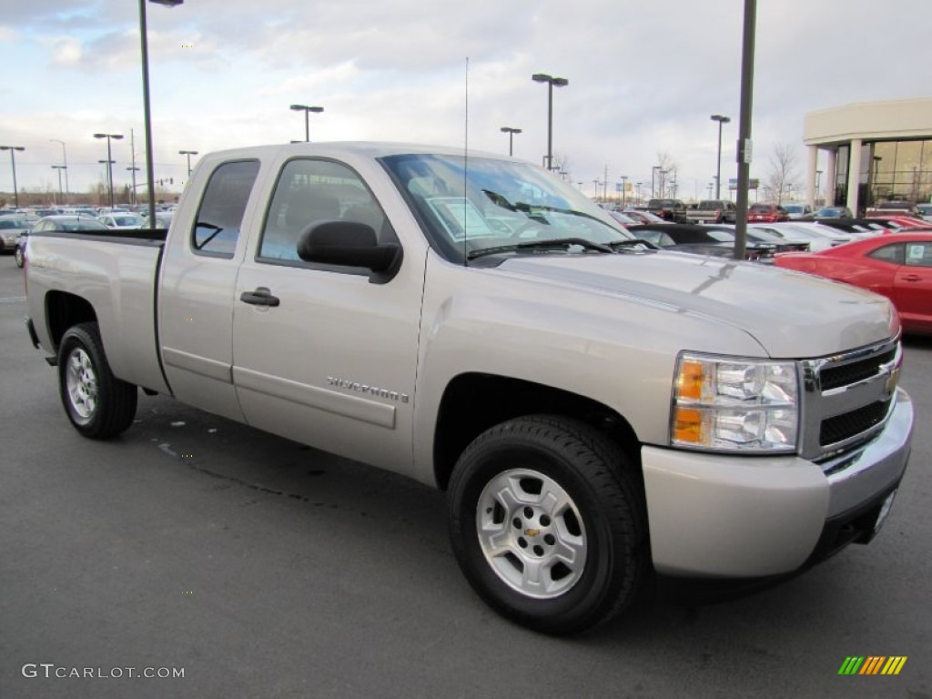 2008 Silverado 1500 LT Extended Cab 4x4 - Silver Birch Metallic / Ebony photo #1