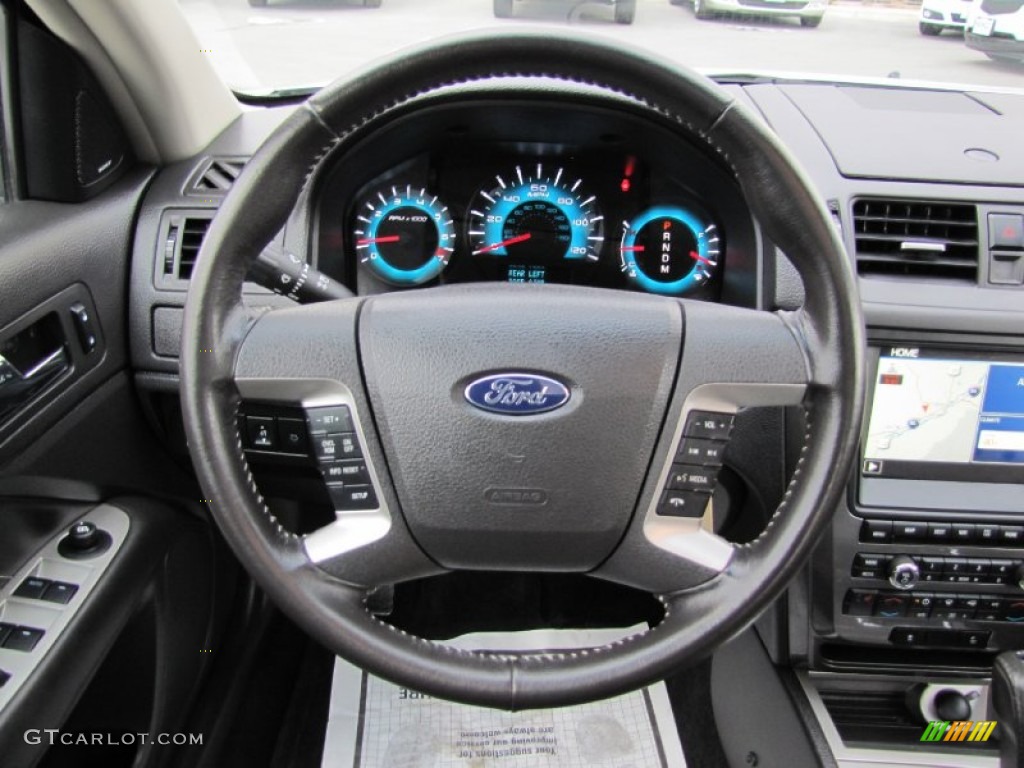 2010 Ford Fusion Sport AWD Charcoal Black/Sport Black Steering Wheel Photo #61859595