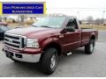 2005 Dark Toreador Red Metallic Ford F250 Super Duty XLT Regular Cab 4x4  photo #1