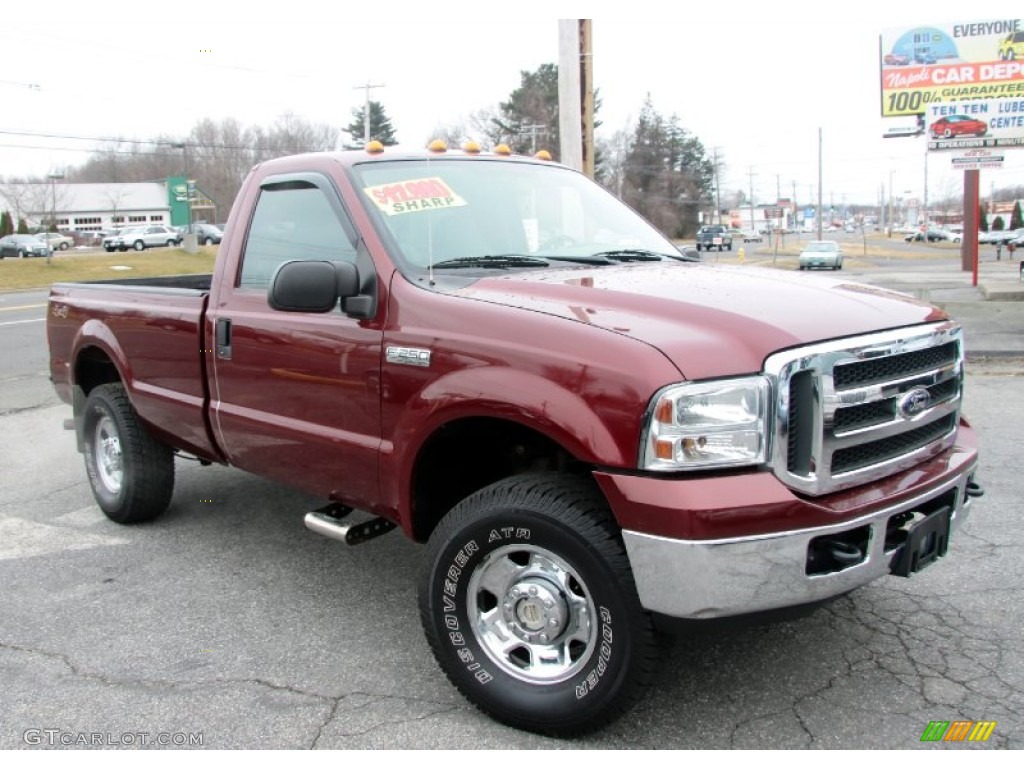 Dark Toreador Red Metallic 2005 Ford F250 Super Duty XLT Regular Cab 4x4 Exterior Photo #61860381