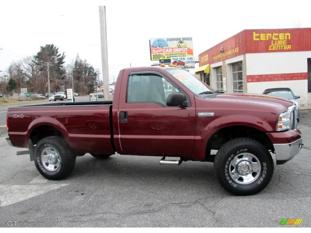 Dark Toreador Red Metallic 2005 Ford F250 Super Duty XLT Regular Cab 4x4 Exterior Photo #61860392
