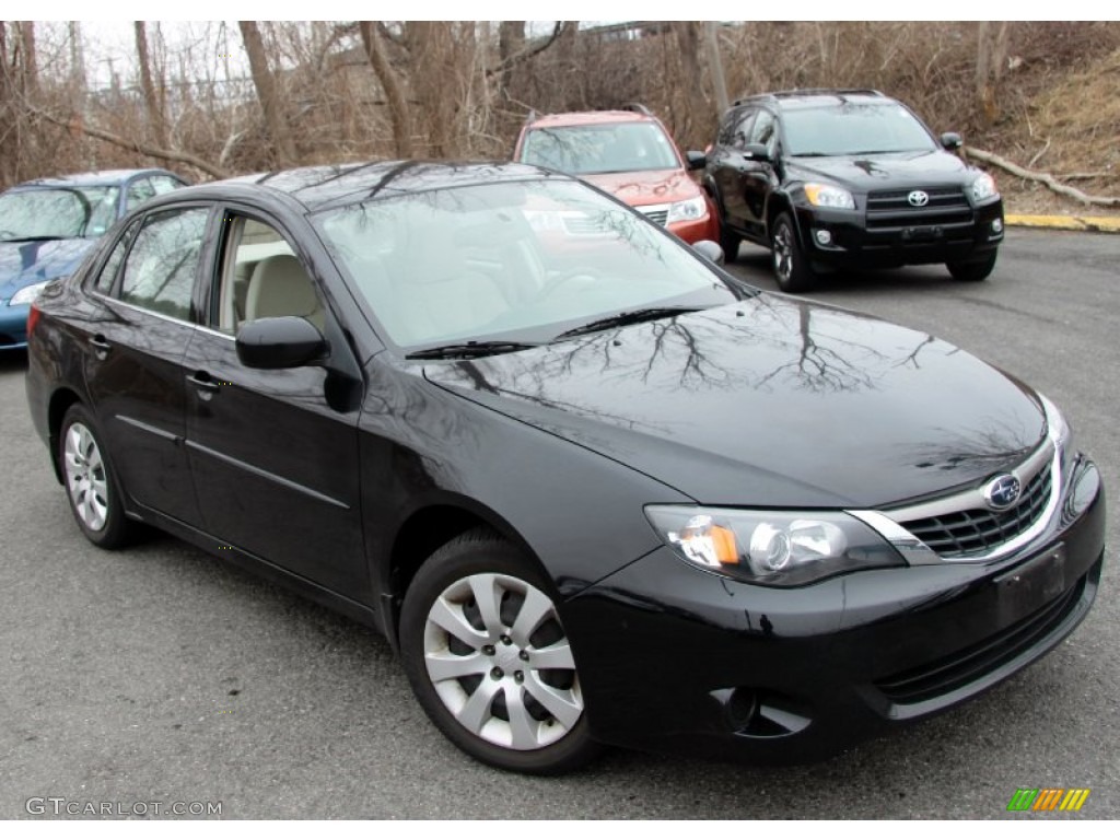 2009 Impreza 2.5i Sedan - Obsidian Black Pearl / Ivory photo #3