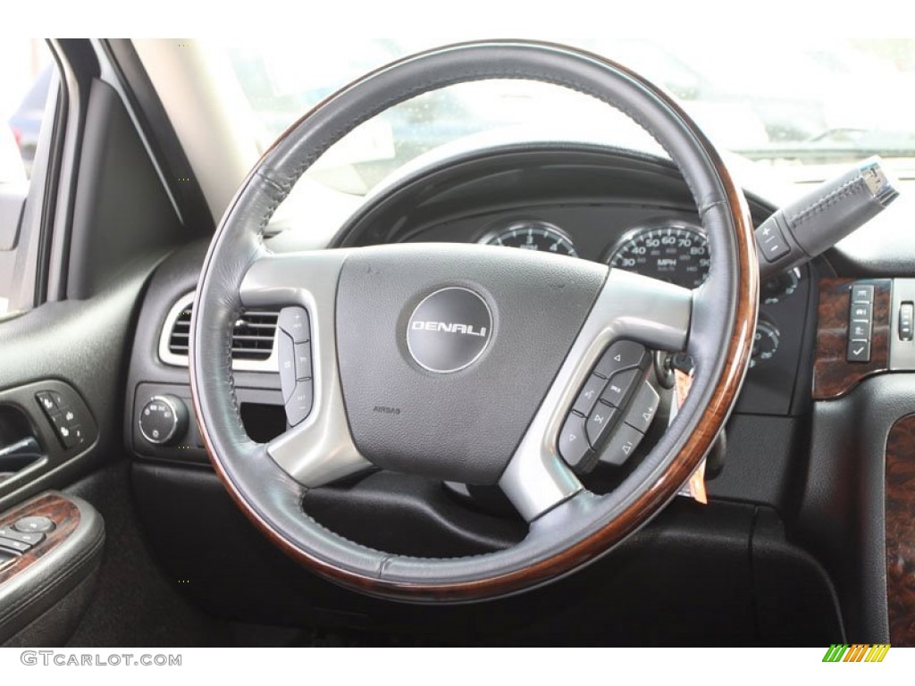 2008 GMC Yukon XL Denali Ebony Steering Wheel Photo #61861101