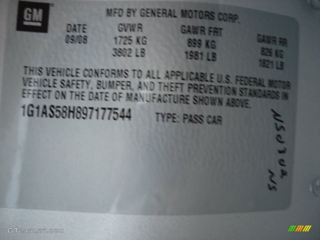 2009 Cobalt LS Sedan - Silver Ice Metallic / Gray photo #20