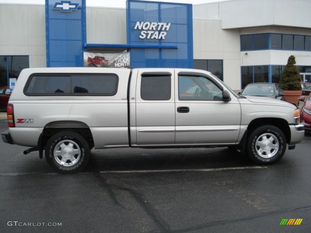 2005 Sierra 1500 SLE Extended Cab 4x4 - Silver Birch Metallic / Pewter photo #8