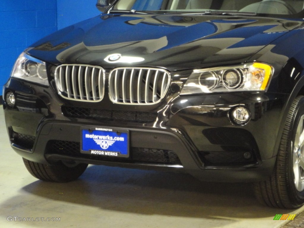 2012 X3 xDrive 28i - Black Sapphire Metallic / Black photo #4