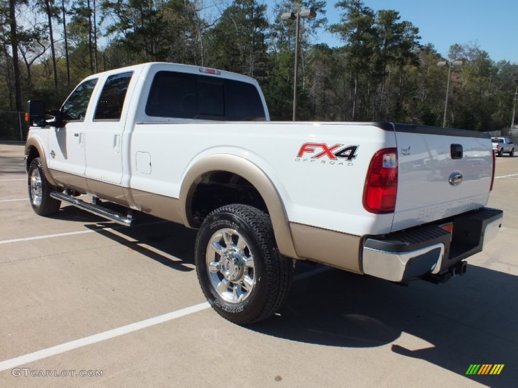 2012 F350 Super Duty Lariat Crew Cab 4x4 - Oxford White / Adobe photo #7