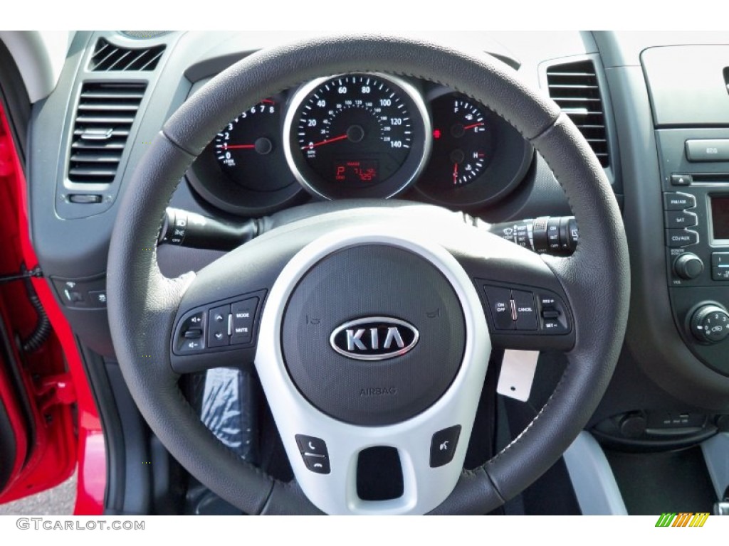 2012 Kia Soul + Black Soul Logo Cloth Steering Wheel Photo #61872865