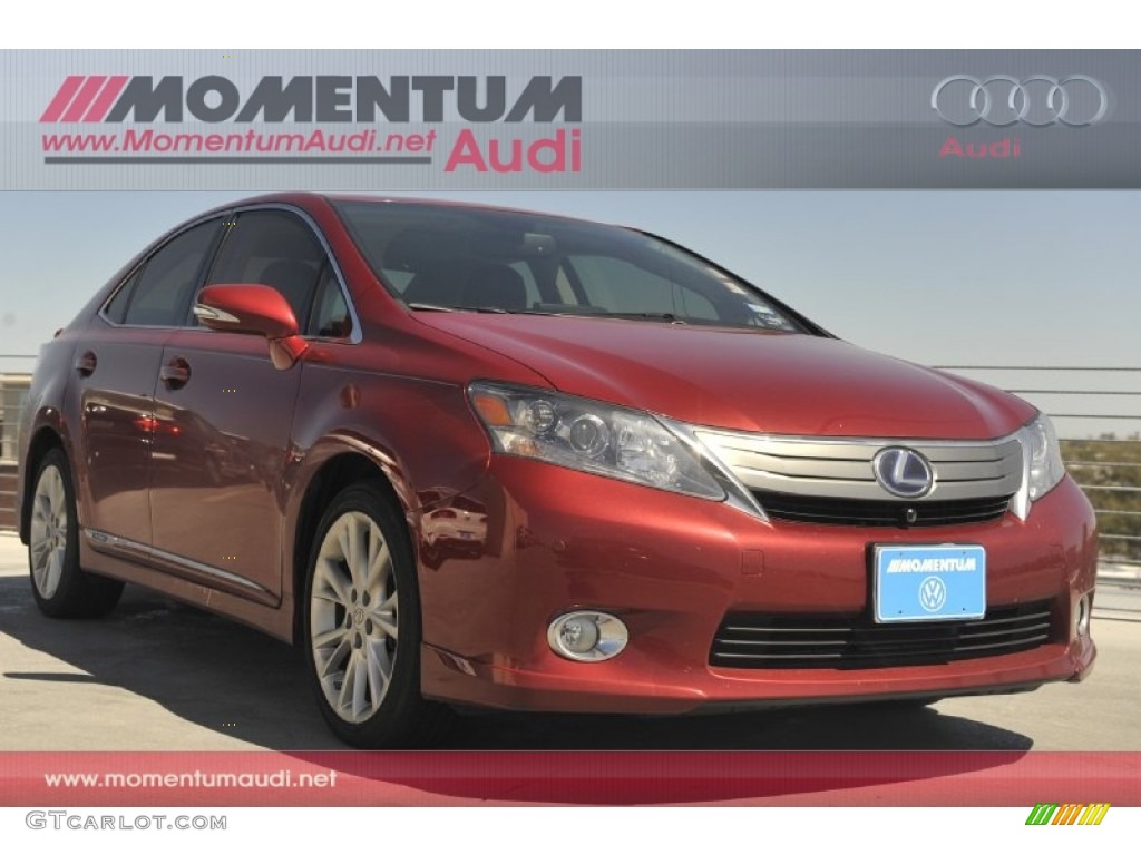 2010 HS 250h Hybrid Premium - Matador Red Mica / Black photo #1